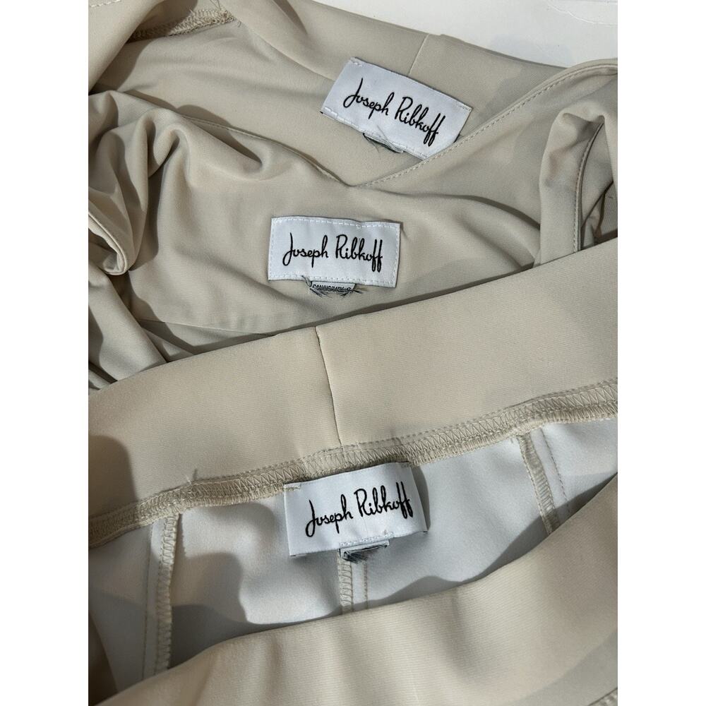 joseph ribkoff Set Of 3 Tank Top Blazer And Pants Beige jersey Fabric Size S/M - Picture 8 of 16